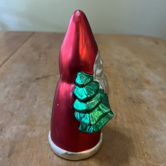 VINTAGE 1996 ENESCO OTAGIRI GLASS SANTA Taper Candle Holder 6.5" tall by 4.5"w s - Picture 7 of 11